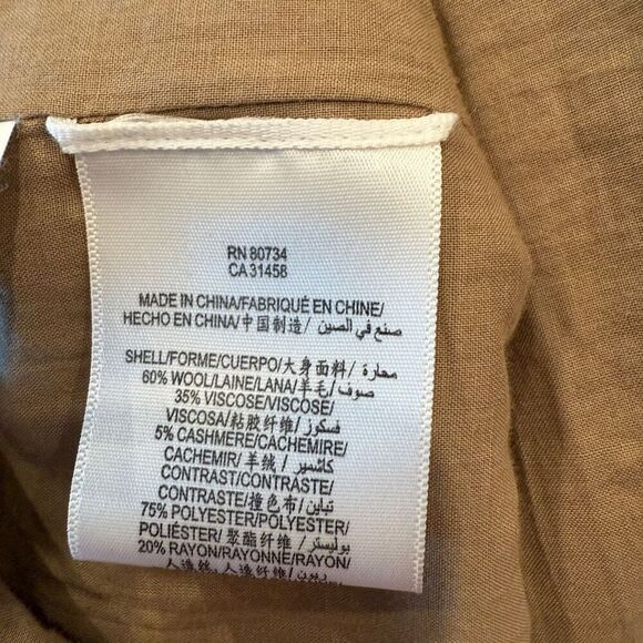 BCBGmaxazria wool khaki pea coat - size M - Picture 9 of 10